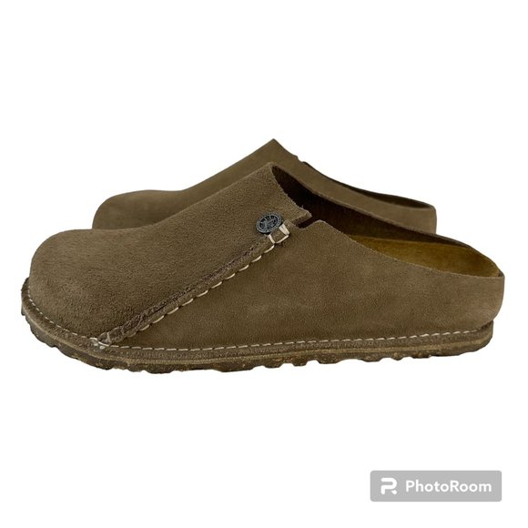 BIRKENSTOCK Shoes - BIRKENSTOCK Zermatt Suede Mule Slipper Taupe Women's Size 39